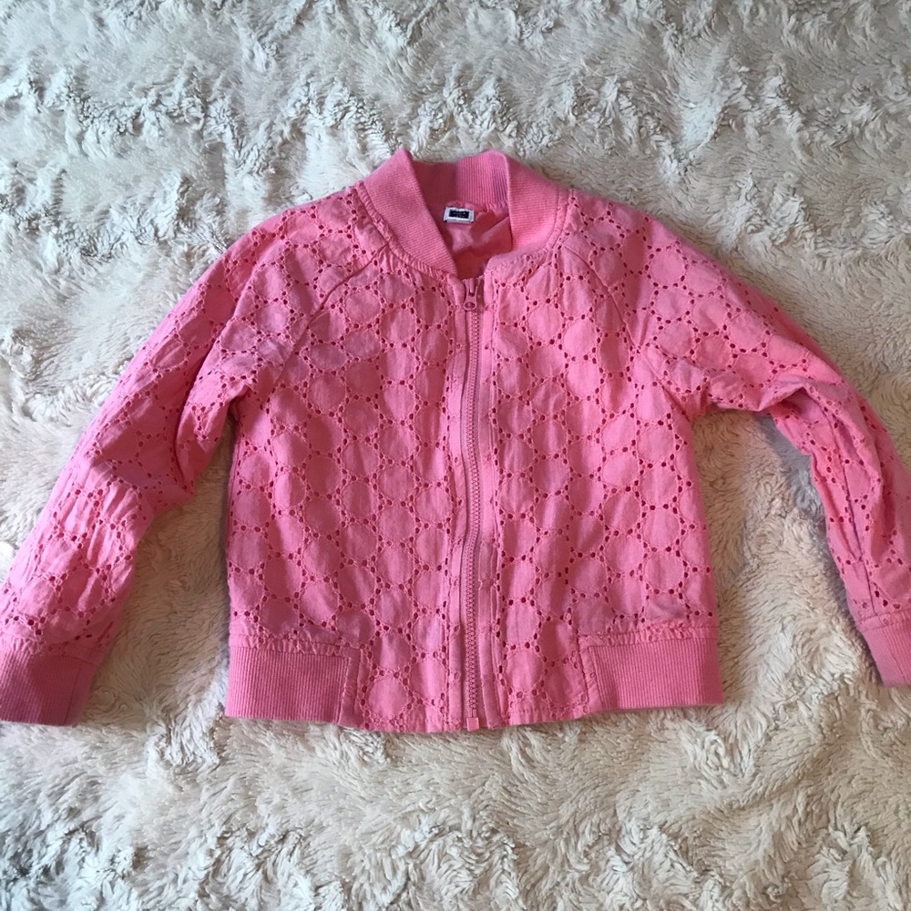 Janie and Jack pink eyelet spring jacket